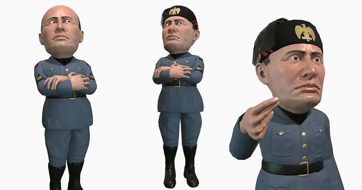 Mussolini caricature | Characters | Unity Asset Store