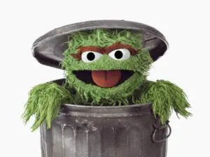 Oscar the Grouch in Garbage Can