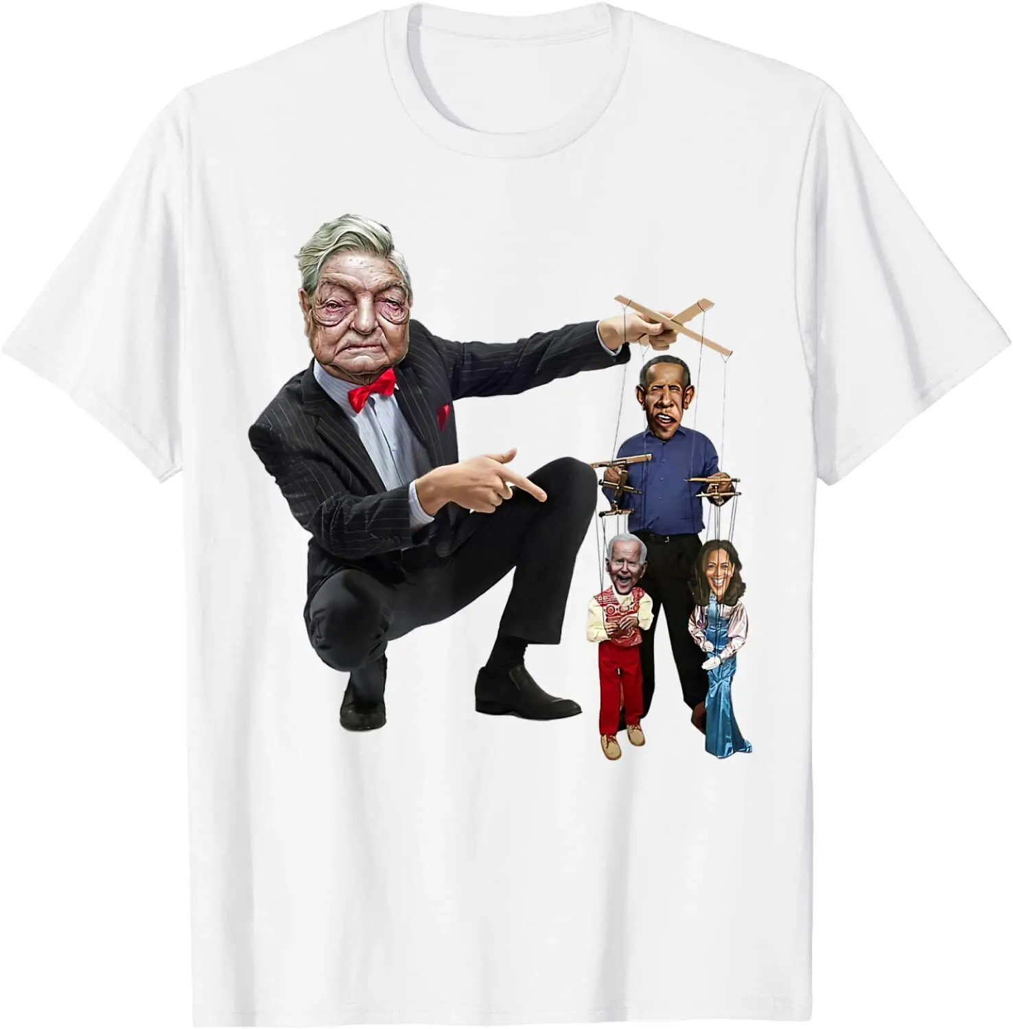 Funny Anti Biden Liberals George Soros Playing Puppets Biden Meme Jokes T-Shirt | eBay