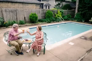 suburban pool scene